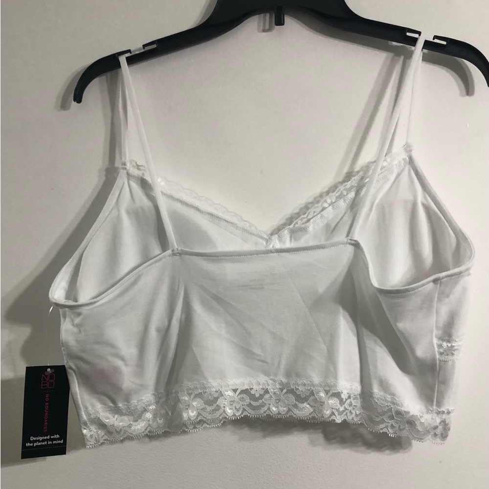 Women’s sport bras Lace Trim Top white.XL(15/17) - Picture 2 of 3